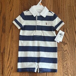 Ralph Lauren Kids Striped Cotton Rugby Shortall